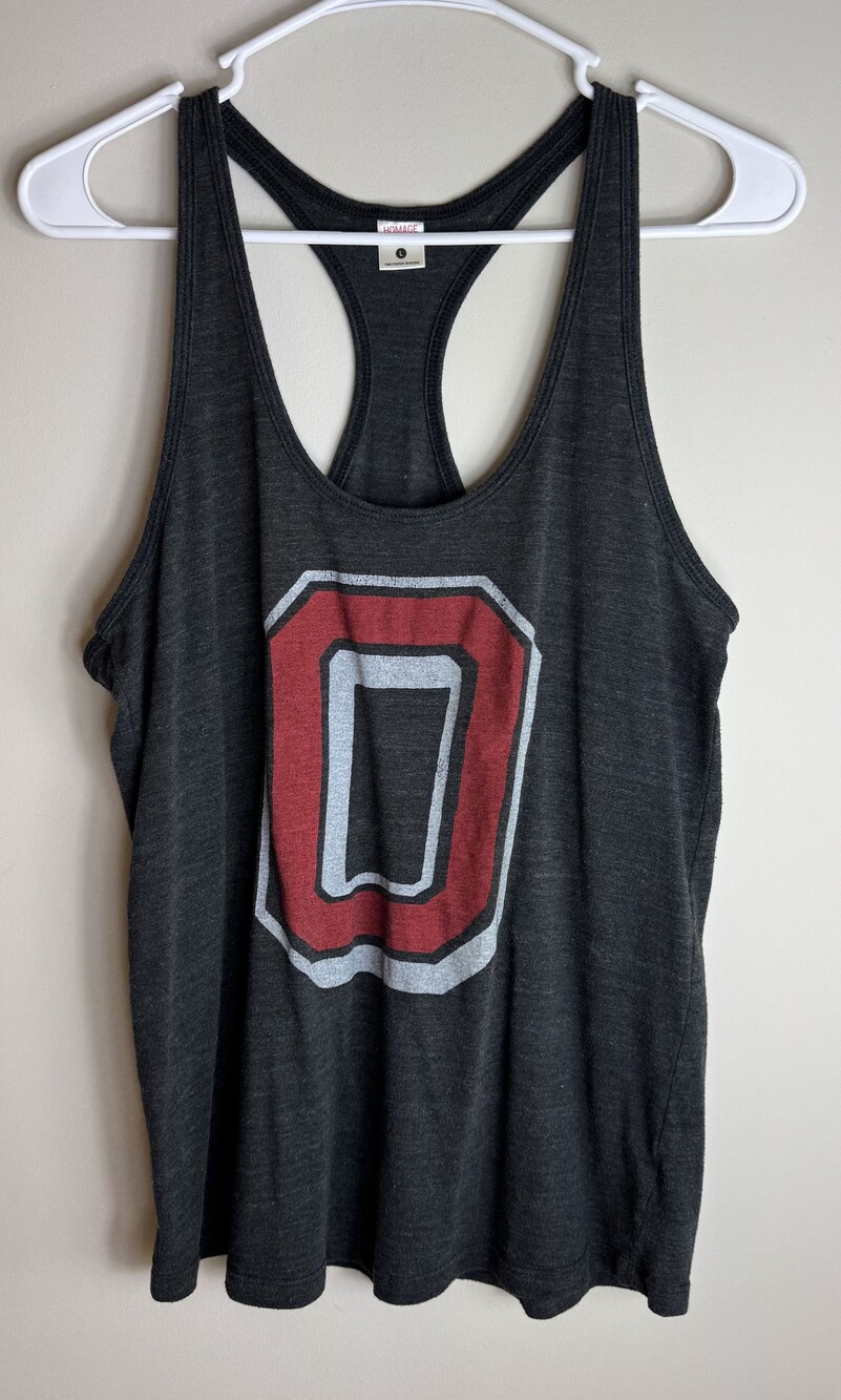 HOMAGE Black Racerback Tank Top Large L Scoop Neck